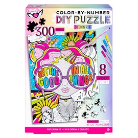 Fashion Angels See The Good Coloring Puzzle - (12719) DIY Color by Number Puzzle, 300 Pieces, Includes 8 Markers, Great Gift for Kids Ages 8 and Up, Multi