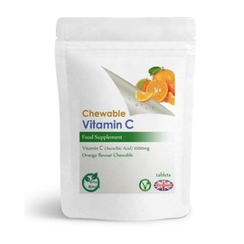 Vitamin C (Orange Flavour, Chewable Tablets) 1000mg, Ascorbic Acid (Vegan) Immune System Heart and Blood Support (Pack of 30)