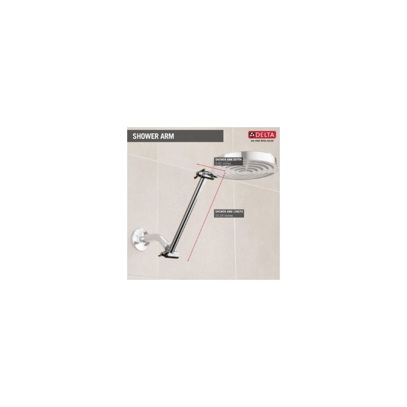 Delta Faucet 10-inch Adjustable Extension Shower Arm for Shower Heads,