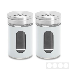 YACEYACE Salt Shakers for Kitchen, 2Pcs White Small Flour Shaker,3oz Salt and Pepper Shaker Set, White Powdered Sugar Shaker with Adjustable Lids
