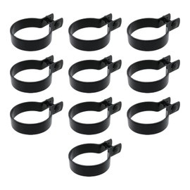 Tighall 10 Pack Brace Bands for Chain Link Fences with Bolts & Nuts, Black Chain Link Brace Band, Iron Fence Clamps, Easy Snap-On Installation (2-1/2" OD)