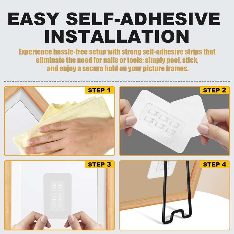 6PCS 5.12"×2.2" Adjustable Metal Picture Frame Easel Backs