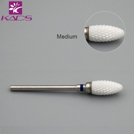 KADS 3Pcs Ceramic Nail Drill Bit Flame/Bullet Shaped Electric Rotary Nail File