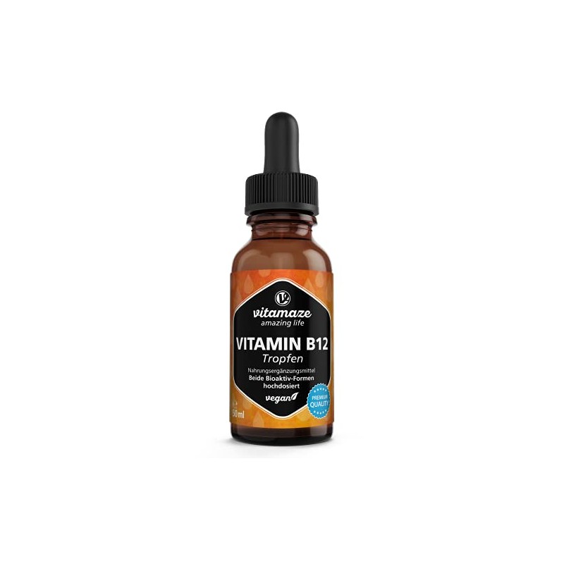 Burxoe Vitamin B12 Drops 500 mcg, Vegan High Dose Drops,