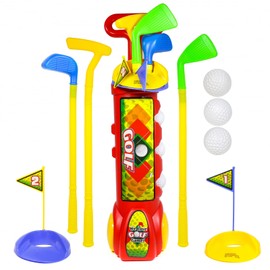 KidPlay Products Kids Toddler Outdoor Golf Club Pretend Play Set - Red