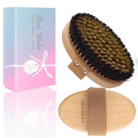 VERYOND Copper Dry Brushing Body Brush with Ion Charged Bristles Dry Brush, Exfoliating Body Brushs,Reduce Stress
