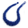 Avalaya Statement Chunky Graduated Blue Glass Bead Necklace/ 46cm Long