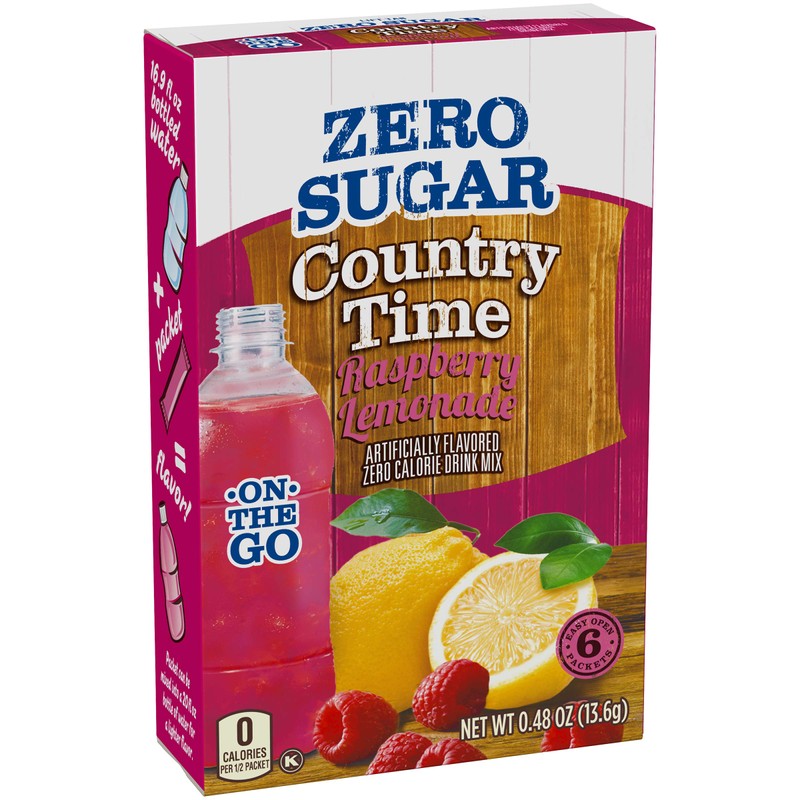 Country Time Sugar-Free Raspberry Lemonade Drink Mix (6 On-the-Go Packets)