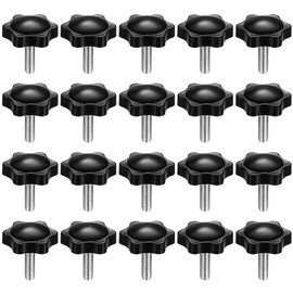20 x Star Grip Screws Knurled Screw M6 x 20 mm Star Head Screws M6 Star Screws Clamping Knob Star Grip Screws Star Grip Nut M6 for Machine Tools