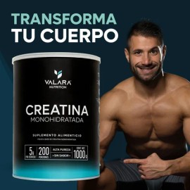 VALARA Creatina Monohidratada 1 kg Máxima Pureza - 200 Servicios - Suplemento Deportivo en Polvo - Sin Azúcar - Sin Sabor - Con Scoop Dosificador