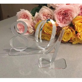 Elegante espejo acrílico para boda con números de mesa, números de mesa de boda, decoración de mesa de boda, Plateado, Number 1-30