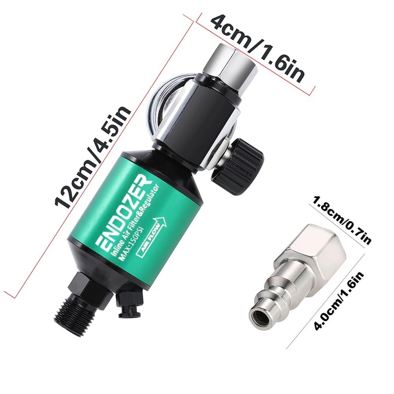 ENDOZER 1/4" NPT Inlet and Outlet Air Compressor Water Separator
