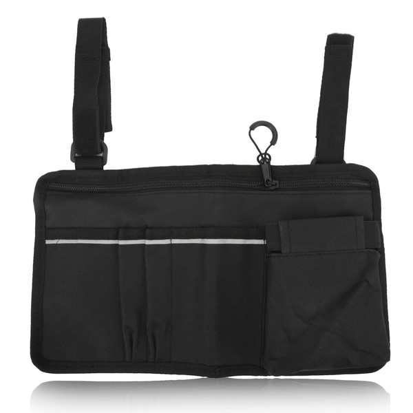 Wheelchair Side Storage Bag, Organizer Waterproof Multi Pocket Armrest Pouch