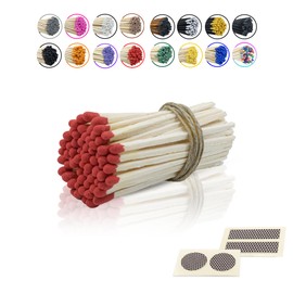 3” Inch Long Wooden Refill Matchsticks with Strike Stickers - Safety Matches Wholesale Bulk Loose by Chandler Studio (Red, 100 Pieces)