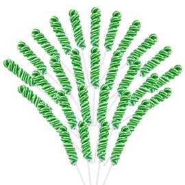 Twisty Lollipop,St. Patrick's Shamrock Twist Lollipops Individually Wrapped Bulk,Green Lollipops Candy for Birthday,Party Bag Fillers,12g Tropical Fruit Flavor 30 Pack