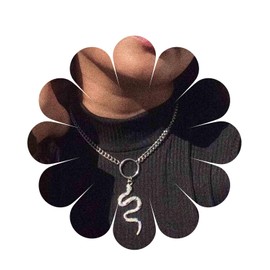 Yheakne Vintage Schlange Anhänger Halskette Silber Kandare Kette Halskette Boho Kreis Choker Halskette Personlized Tier Schlange Halskette Kette Schmuck für Frauen und Mädchen