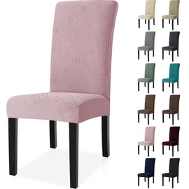 Ystyle Stretch Chair Covers, Set of 2, Chair Covers, Elastic, Removable, Washable, Universal Covers for Chairs, Chair Covers for Hotel, Banquet, Kitchen, Restaurant, Wedding Party, Pink