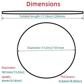 Sam&Johnny New Turntable Belt 181 * 4 * 0.6mm/Folded Length 284mm Rubber Belts Replacement for Gramophone Turntable Player Record Player(2 Pcs)