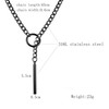 Black Long Necklaces for Women Gothic Stainless Steel Slip Chain