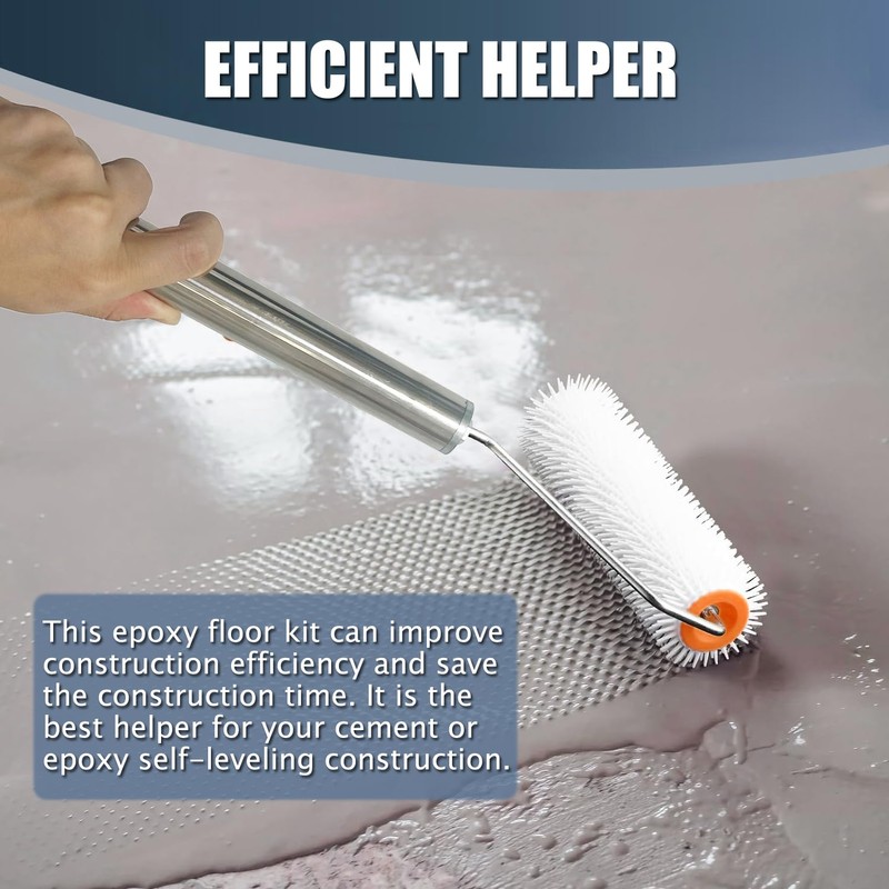 9 Inch Self Leveling Spiked Roller with Extended Adjustable Handle