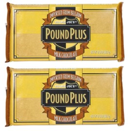 TRADER JOE'S POUND BELGIUM MILK CHOCOLATE (2 HUGE PACKS) 7,6 0Z (500 g)Exp 08/26