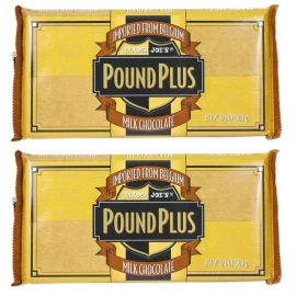 TRADER JOE'S POUND BELGIUM MILK CHOCOLATE (2 HUGE PACKS) 7,6 0Z (500 g)Exp 08/26