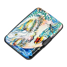 ELFISH RFID Blocking Credit Card Protector Aluminum ID Case Hard Shell Business Card Holders Metal Wallet for Men or Women (Sleeping Beauty)