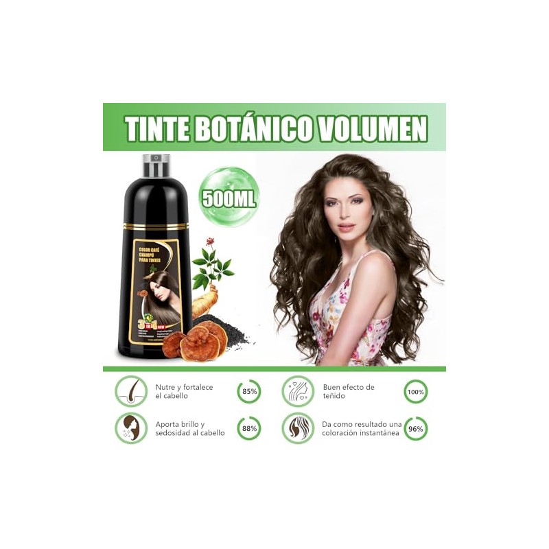 Shampoo para Canas, Hair Dye Shampoo 3 en 1 de