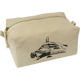 'Glastonbury Tor' Canvas Wash Bag/Makeup Case (CS00012507)