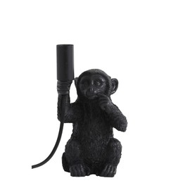 Light & Living Monkey Table Lamp - Black - 13 x 12.5 x 23.5 cm - Other - Plastic - Table Lamp Living Room & Bedroom - Table Lamps Modern