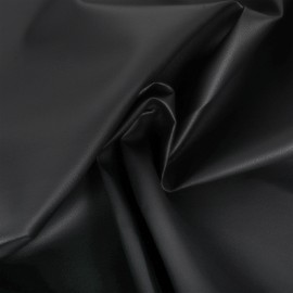 LOTOFUN Black Upholstery Faux Leather: Grain Leatherette Artificial Synthetic Leather Fabric Waterproof for Crafting - Half Metre