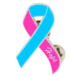 Pink & Blue Pregnancy Loss Awareness Pin | Enamel Memorial Ribbon Badge | Angel Baby Keepsake for Grieving Parents