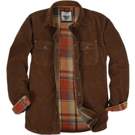 Gioberti Men's 100% Cotton Extremely Soft Corduroy Shirt Jacket with Flannel Lining, Camel, M