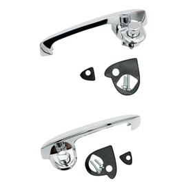 Performance PFM-938259 Exterior Door Handle, Left and Right, Metal Chrome, Set of 2 for 1960 1959 1958 1957 1956 1955 1954 1953 Ford F-100 F-250 F-350