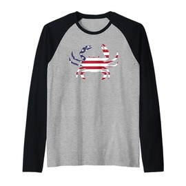 Funny Crab Costume for Men Women Kids Seafood Crab Lover Raglan Baseball Tee