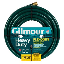 Gilmour Flexogen 3/4 in x 100 ft Garden Hose, Heavy Duty Water Hose, Flexible and Kink Resistant Outdoor Hose, Green