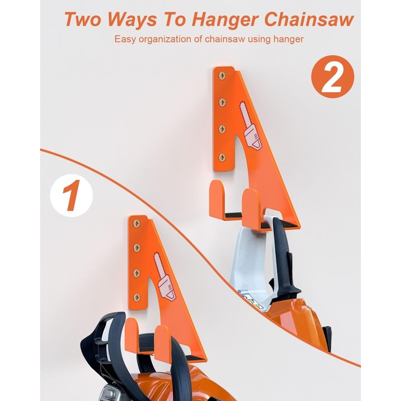 Chainsaw Holder -2 Pack- 180LB Heavy-Duty Alloy Steel Wall Mount