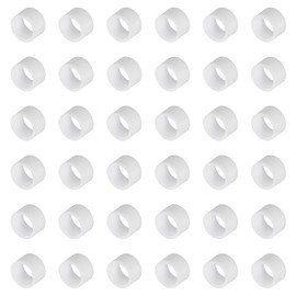 uxcell 60Pcs Silicone Rubber Bands,6mm/0.2" Rubber Bands Rings Cable Ties Strong Elastic Bands Non-Slip for Cord Wrapping Bag Wraps, White