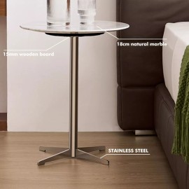 Table Small round end table,marbling