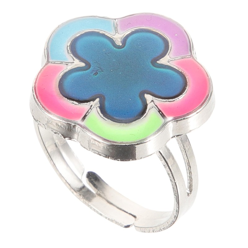 BESPORTBLE 5pcs Adjustable Flower Design for Women Color Changing Finger