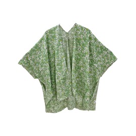 Elu Kimonos for Women - Beach Coverup Cardigan Poncho Ruanas floral Print swimsuits Plus size Long Summer Cover up, Visc Green White Flower Kimono, One Size