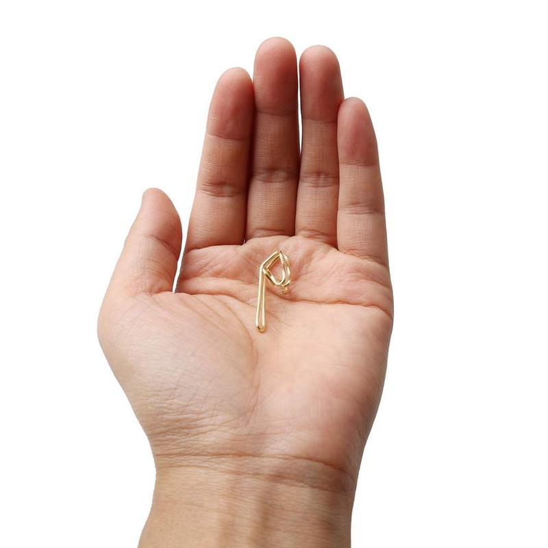 kuou 100 Pieces Brass Curtain Hooks, Metal Curtain Hook Brass