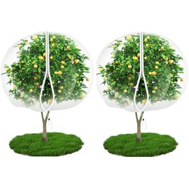 8'x10' Large Fruit Tree Netting for Squirrels and Birds with Drawstring, Insect Bird Netting Pest Barrier for Garden Protection (White, 2pc)