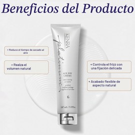 Kenra PlatinuKenra Platinum Air Dry Crème 6 Estilizador De Secado Al Aire Realza El Cuerpo Natural Controla El Frizz Con Fijación Suave Acabado Natural Ligero Para Todo Tipo De Cabello141 g