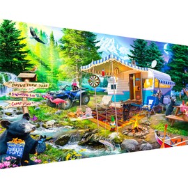 YALKIN 5D Diamond Painting Kits for Adults, Large Summer Camping Diamond Art Kits Full Drill Diamond Painting Kit for Adult Beginners, DIY Crystal Picture Art for Home Wall Decor 40x70cm/15.7x27.6in