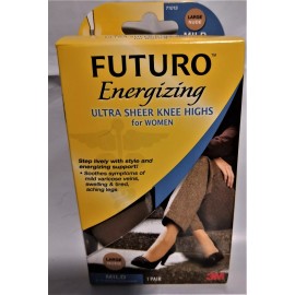 FUTURO Lot of 2 - FUTURO LARGE NUDE Energizing Ultra Sheer Knee Highs-Mild Compression
