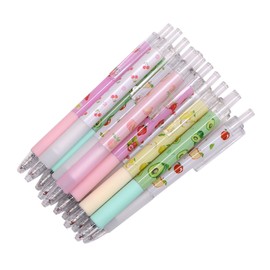 YYaaloa 12pcs Fruit Printed Gel ink Pens 0.5mm Black Ink Retractable Work Pen with Super Soft Grip Pens for Kids Men Women Office and School (fruit pens 12pcs)