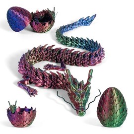 3D Dragon Egg Articulating Gemstone Crystal Dragon Figurine 3D Eggs with Inside Autism Toys Egg Toy for Anxiety Relief Flexible Joints Home Desk Decor Desk Toys Dazzling tri-colour