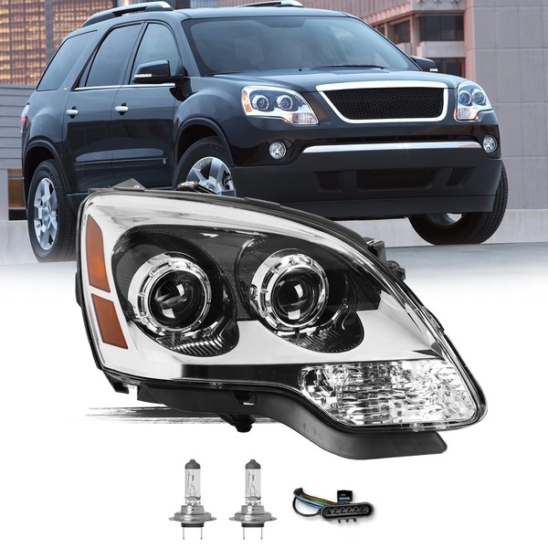 Aosky Headlight Assembly Compatible with 2007-2012 GMC Acadia Factory Halogen