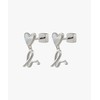 Agnes B H925 Women's Logo Heart Drop Earrings